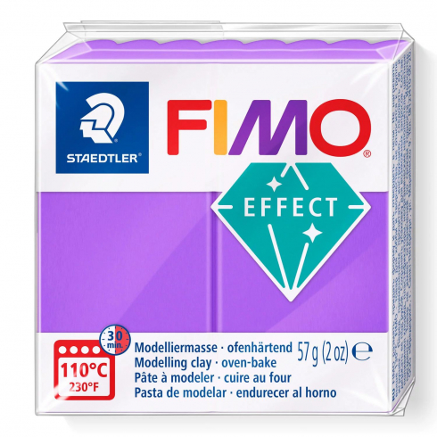 Fimo Effect Knete - Transparentfarbe lila, Modelliermasse 56g